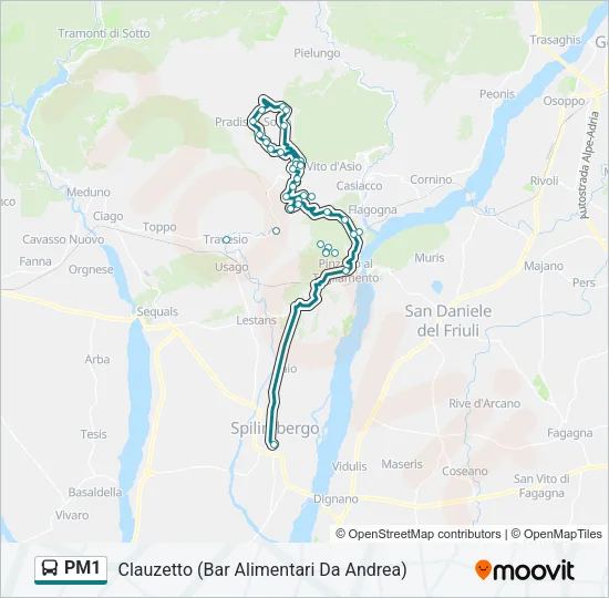 PM1 Bus Line Map
