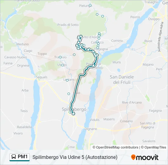 PM1 Bus Line Map