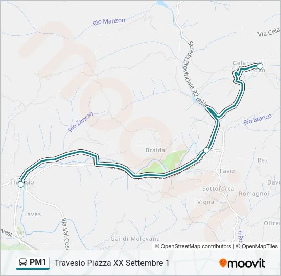 PM1 Bus Line Map