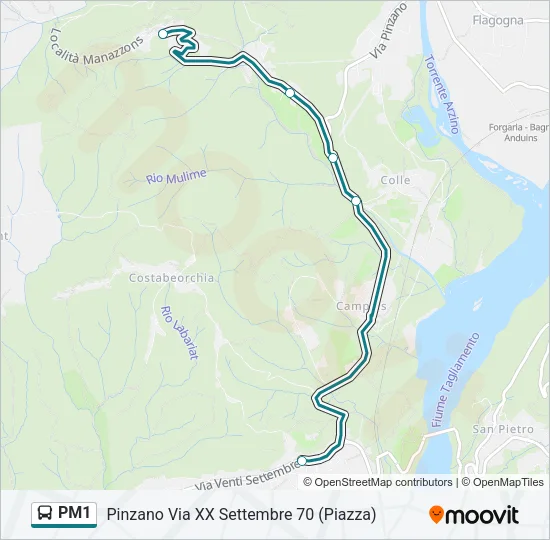 PM1 Bus Line Map