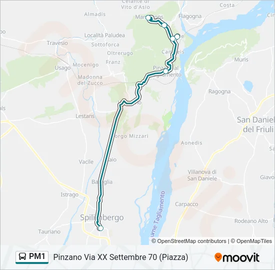PM1 Bus Line Map