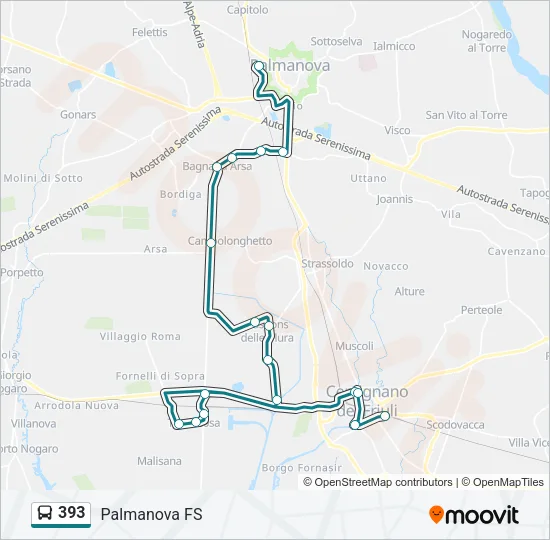 393 Bus Line Map