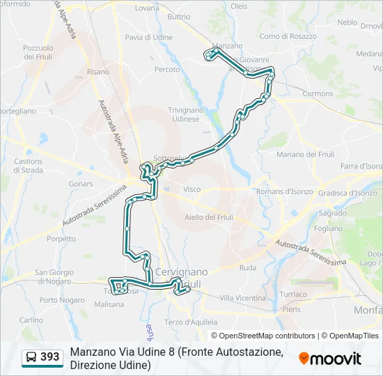 393 Bus Line Map