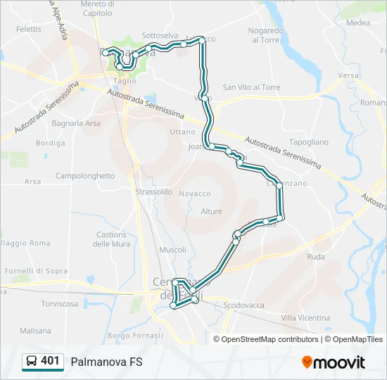 401 Bus Line Map