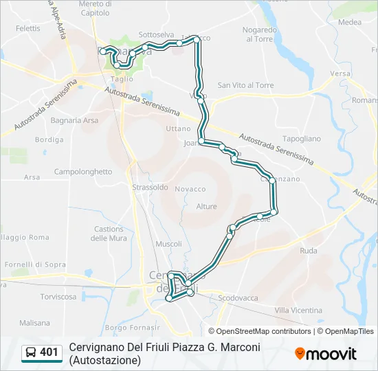 401 Bus Line Map
