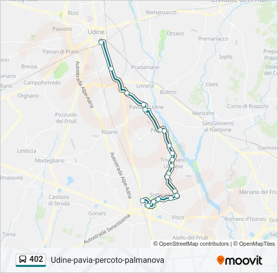 402 Bus Line Map