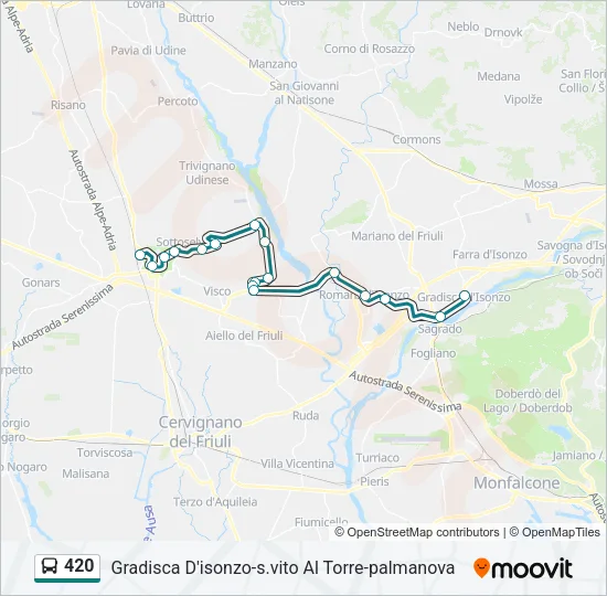 420 Bus Line Map
