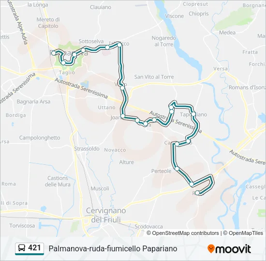 421 Bus Line Map