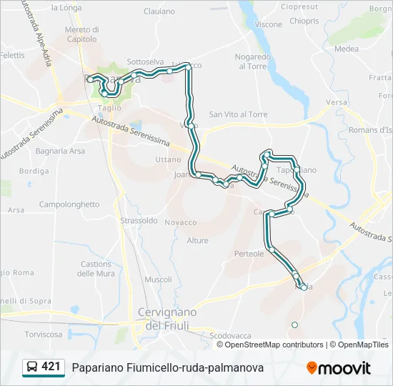 421 Bus Line Map