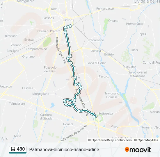 430 Bus Line Map