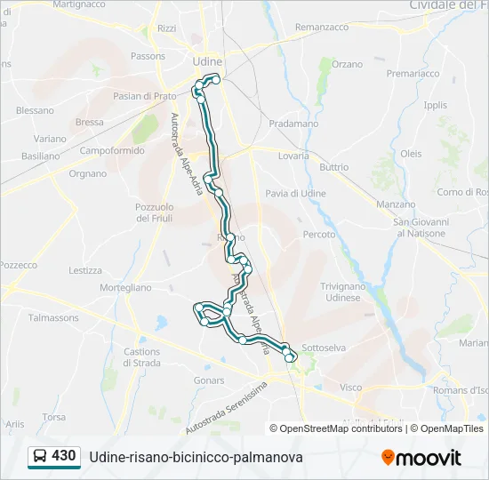 430 Bus Line Map