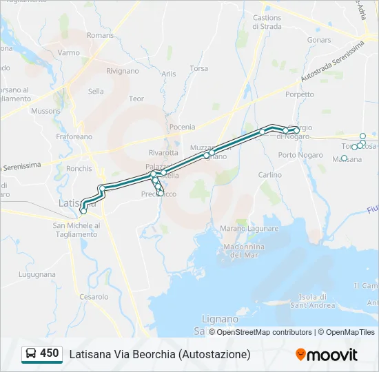 450 Bus Line Map