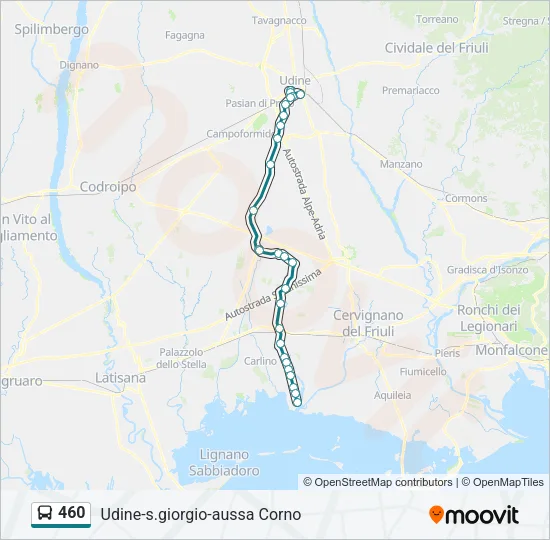 460 Bus Line Map