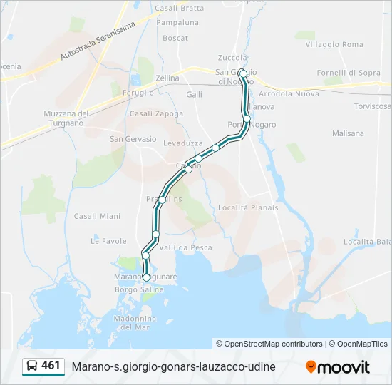 461 Bus Line Map