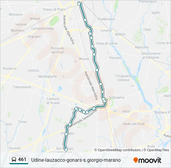 461 Bus Line Map
