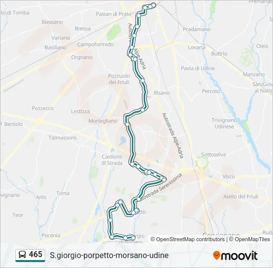 465 Bus Line Map