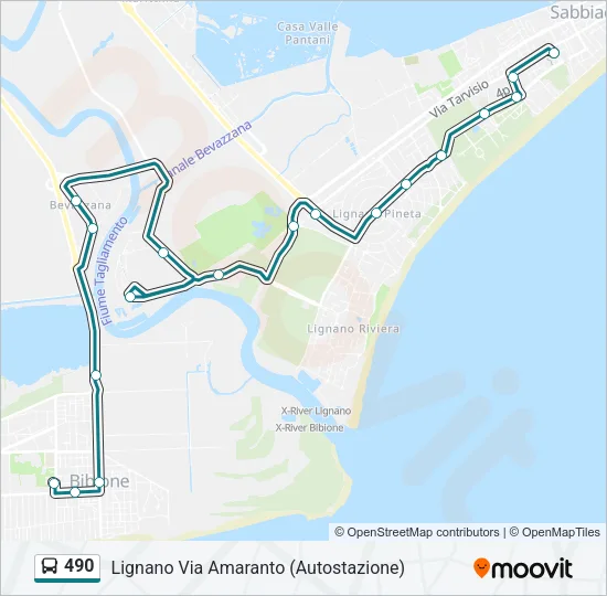 490 Bus Line Map