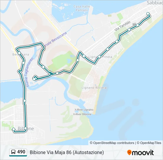 490 Bus Line Map