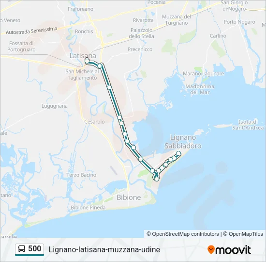 500 Bus Line Map