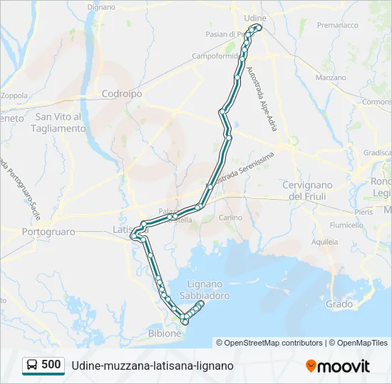 500 Bus Line Map