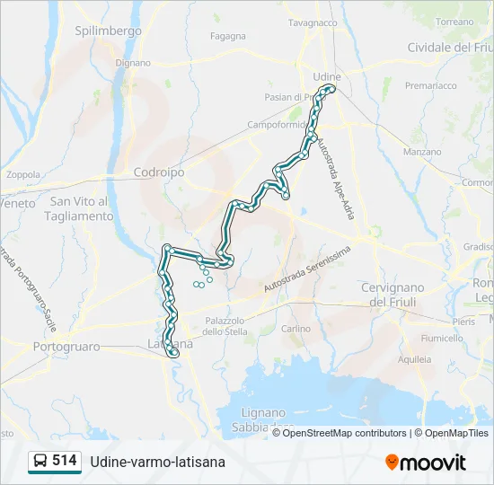 514 Bus Line Map