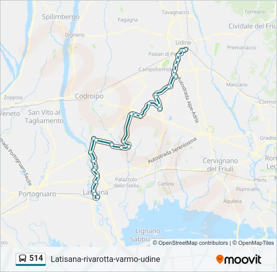 514 Bus Line Map