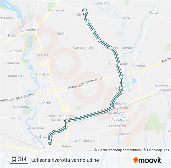 514 Bus Line Map
