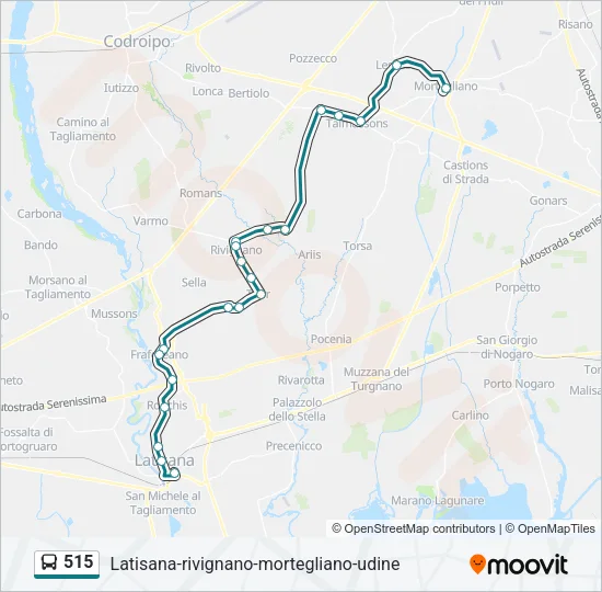515 Bus Line Map