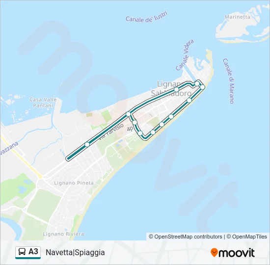 A3 Bus Line Map