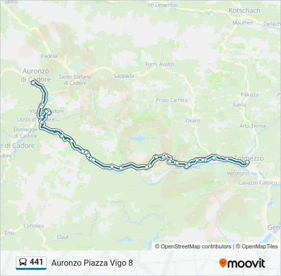 Percorso linea bus 441