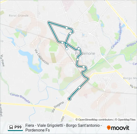 P99 Bus Line Map