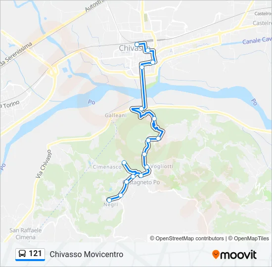 121 Bus Line Map