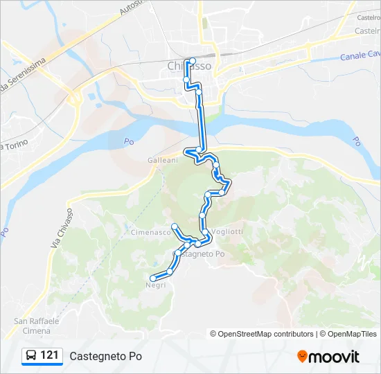 121 Bus Line Map