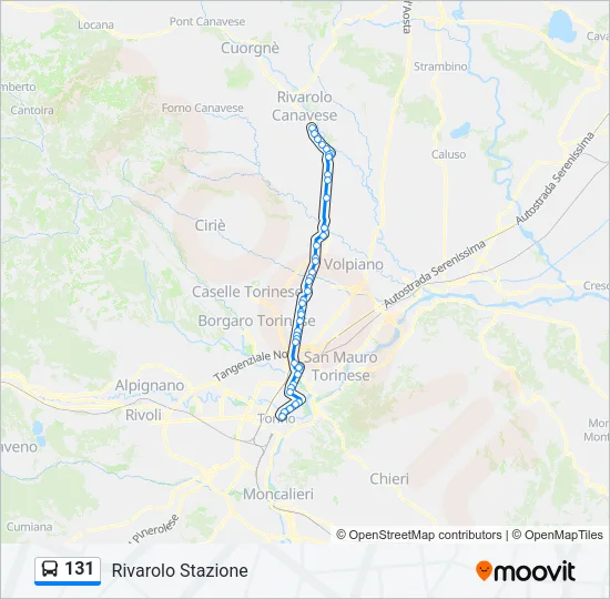 131 Bus Line Map