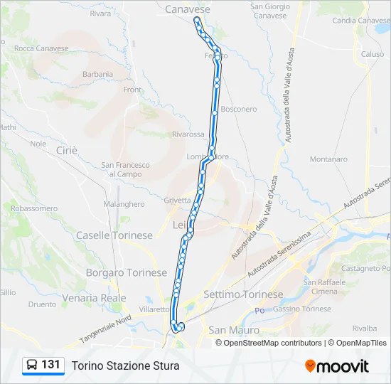 131 Bus Line Map