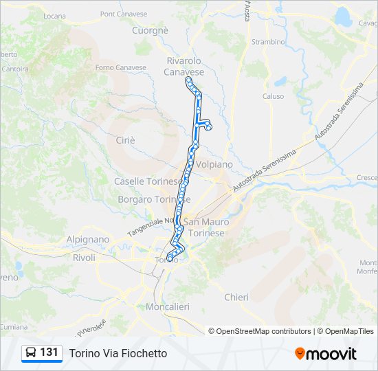 Percorso linea bus 131