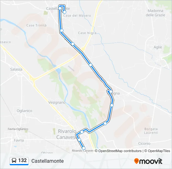 132 Bus Line Map