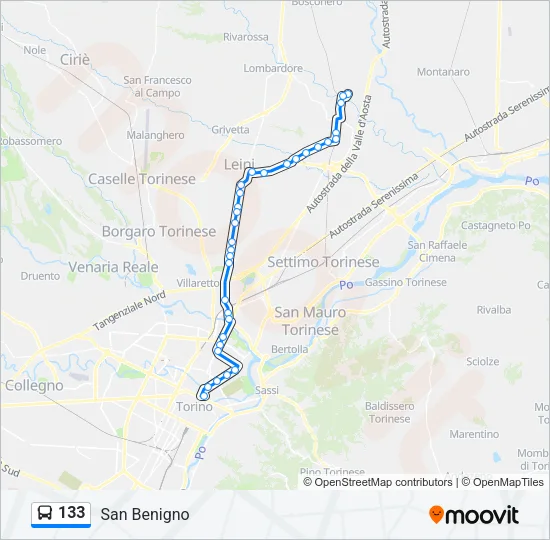 133 Bus Line Map