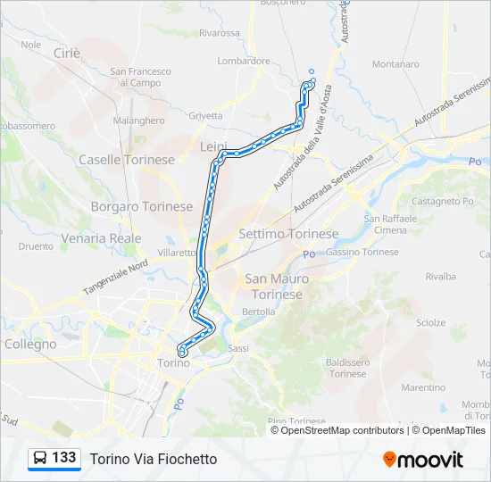 133 Bus Line Map