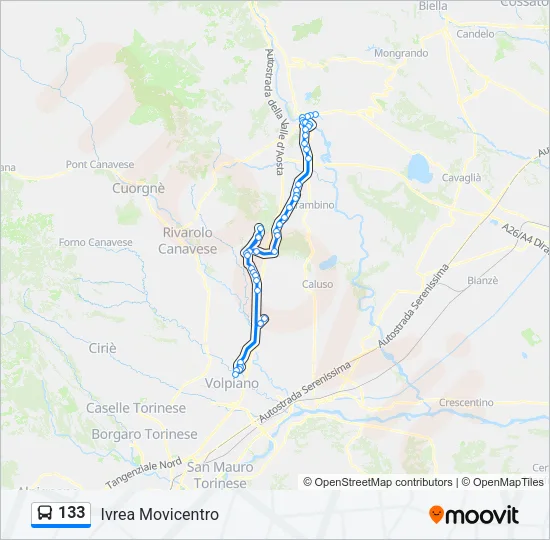 133 Bus Line Map