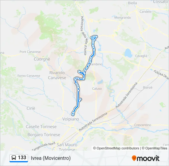 133 Bus Line Map
