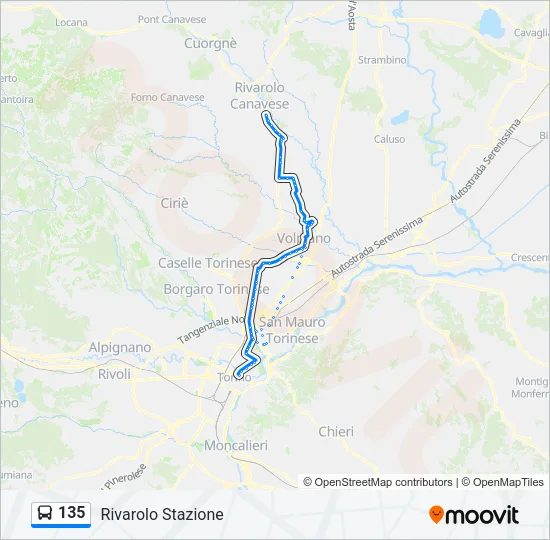 135 Bus Line Map