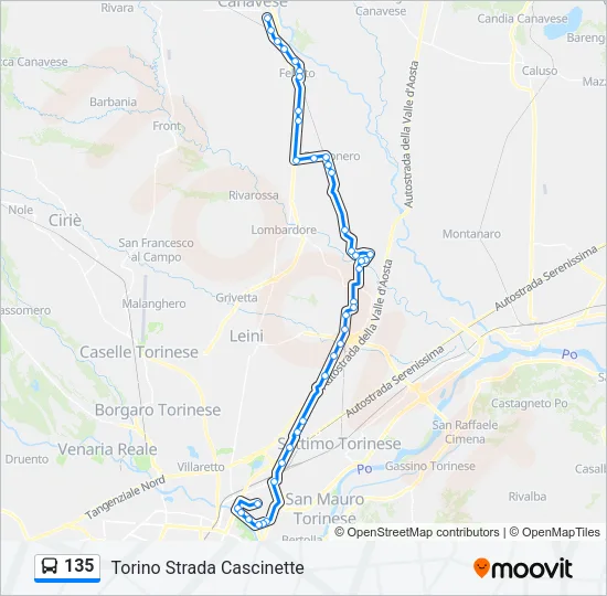 135 Bus Line Map