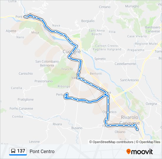 Percorso linea bus 137