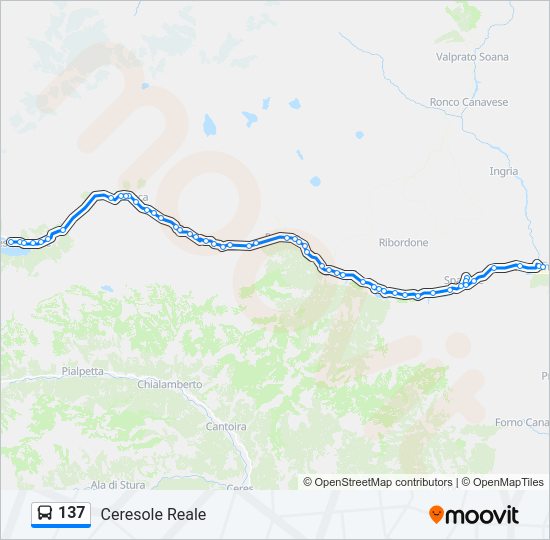 Percorso linea bus 137
