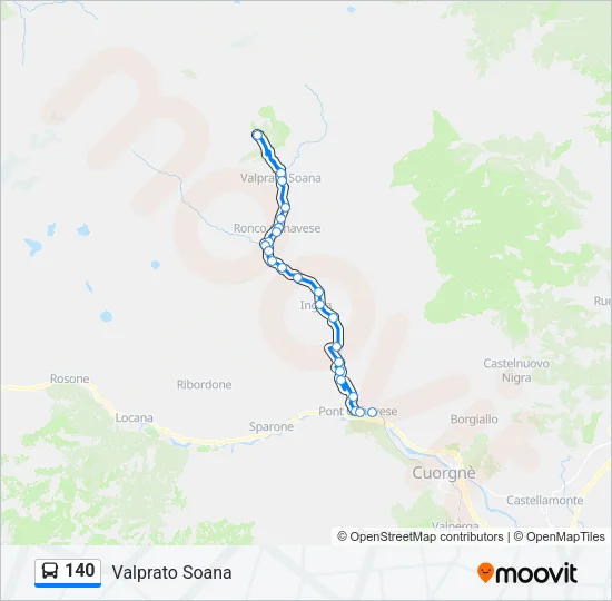 140 Bus Line Map