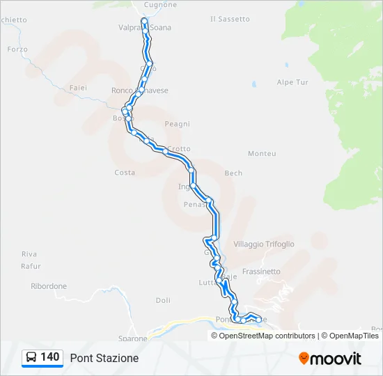 140 Bus Line Map