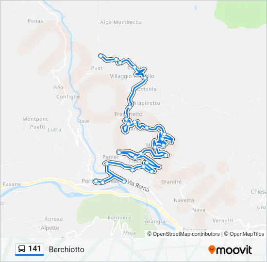 141 Bus Line Map