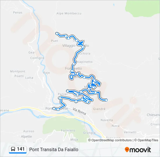 141 Bus Line Map