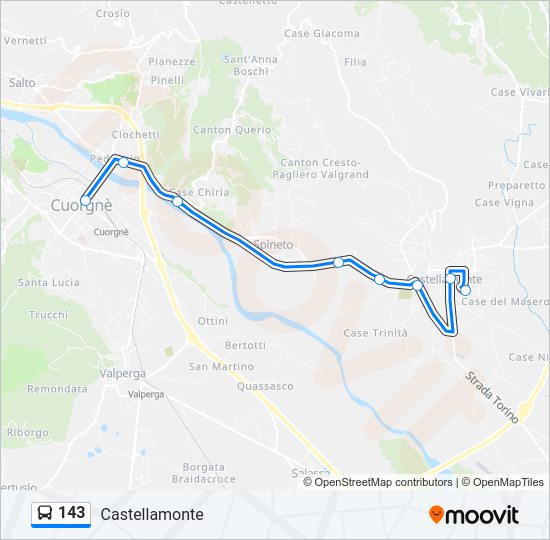 Percorso linea bus 143